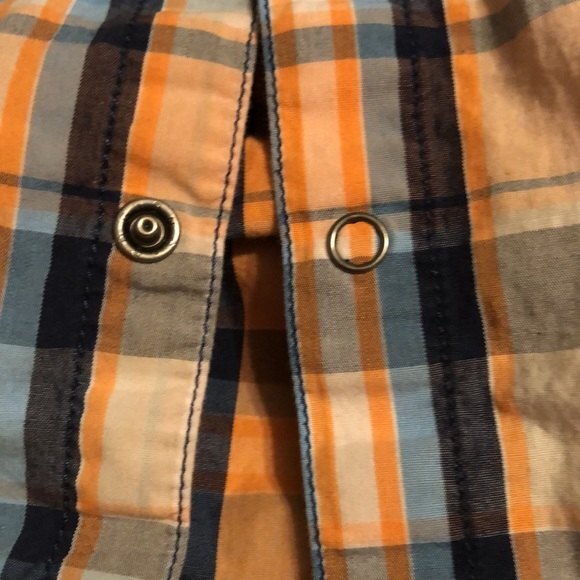 Arizona jeans snap button plaid shirt size 12m - Picture 4 of 4